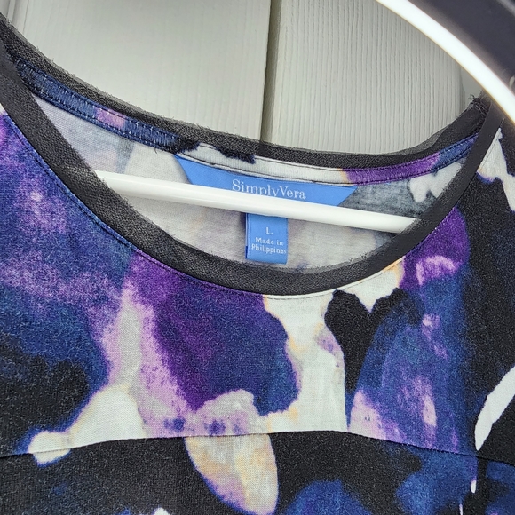 Vera Wang Abstract Floral Tank Top Sz L - Picture 9 of 11